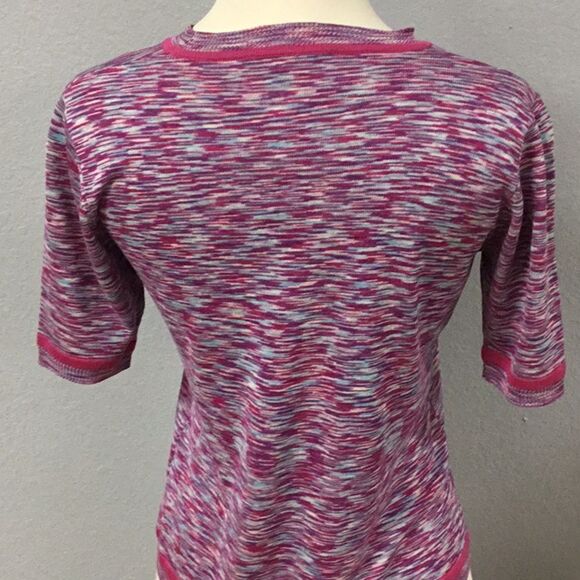 Bella Valentina Silk Sweater Top Pink Blue Size 38 Small - Picture 4 of 5